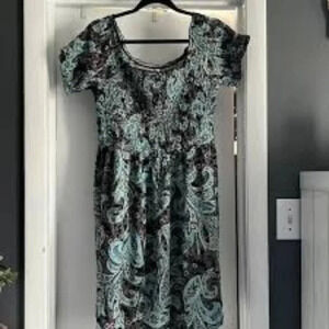 Xhilaration Floral Off Shoulder Short Sleeve Dress